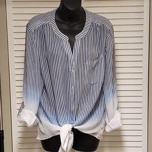 WOMENS OMBRE ROLL TAB SHIRT